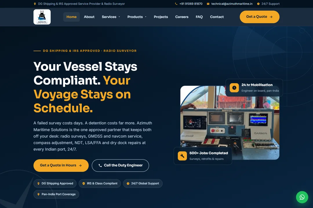 Azimuth Maritime website preview