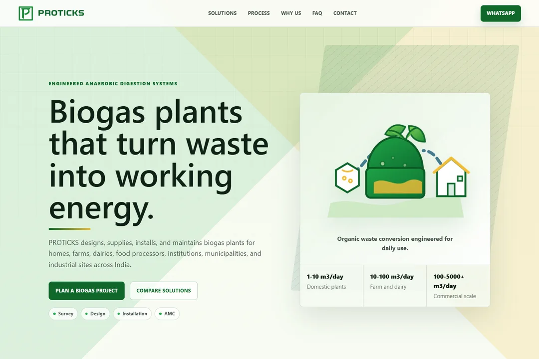 Proticks Bio website preview